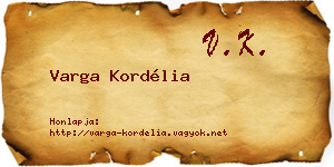 Varga Kordélia névjegykártya